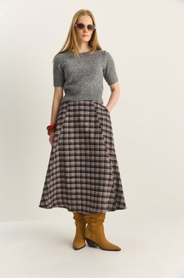 Hoge Taille Midi Rok