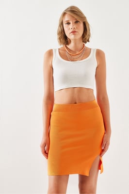 Hoge Taille Minirok met Split