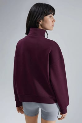 Oversized Sweatshirt met Tekstprint en Ritskraag
