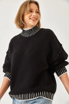 Patroon Turtleneck Losse Fit Trui