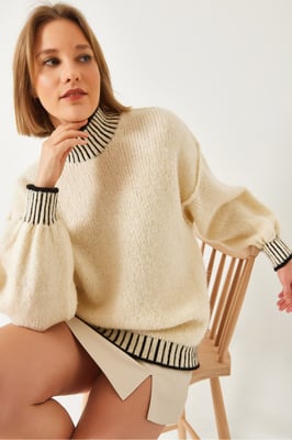 Patroon Turtleneck Losse Fit Trui