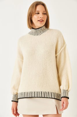Patroon Turtleneck Losse Fit Trui