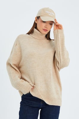 Losse Pas Turtleneck Gebreide Trui