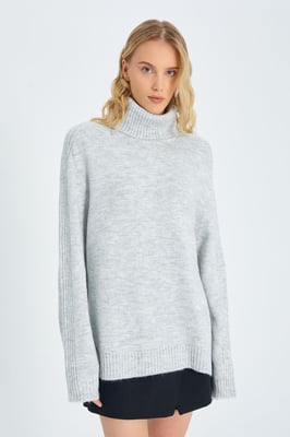 Losse Pas Turtleneck Gebreide Trui