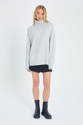 Losse Pas Turtleneck Gebreide Trui