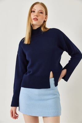 Ontspannen Pas Turtleneck Trui met Splits