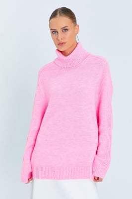 Losse Pas Turtleneck Gebreide Trui