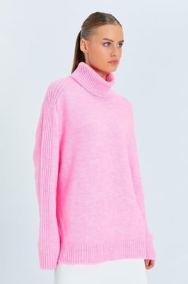 Losse Pas Turtleneck Gebreide Trui