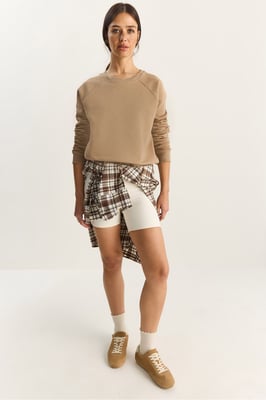 Losse Pasvorm Crew Neck Gebreide Sweatshirt