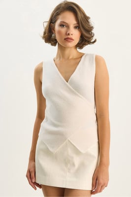 Slim Fit V-hals Gilet met Striksluiting