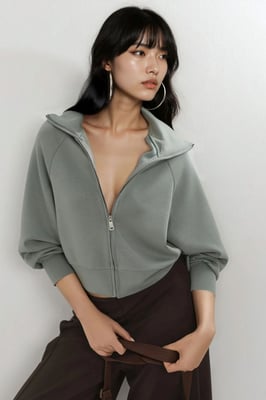Ontspannen Pasvorm Rits Sweatshirt