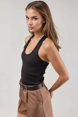 Getailleerde Halter Nek Brei Top