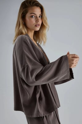 Lange Mouwen Losse Pasvorm Kimono