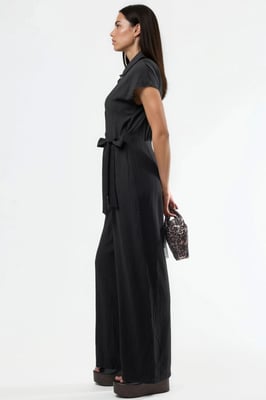 Bredelijne Overhemdkraag Jumpsuit met Knopen