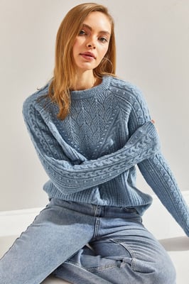 Patroon Dikke Crewneck Trui