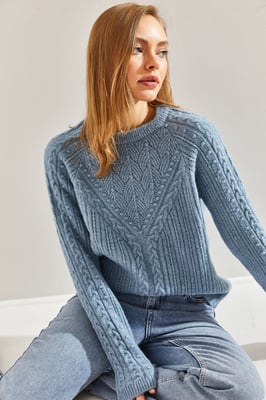 Patroon Dikke Crewneck Trui