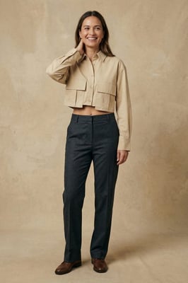 Korte Button-Up Shirt met Pocket