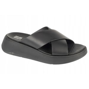 FitFlop Dames/Dames F-Mode Leren Flatform Sliders (Zwart)