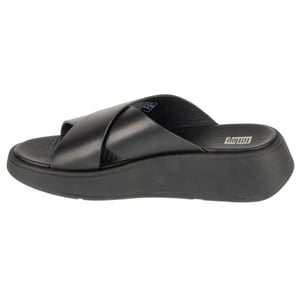 FitFlop Dames/Dames F-Mode Leren Flatform Sliders (Zwart)