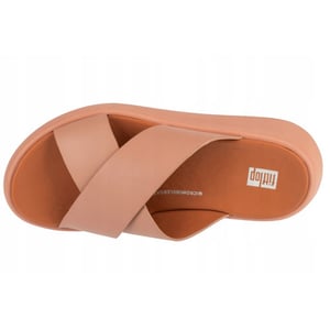 FitFlop Dames/Dames F-Mode Leren Flatform Sliders (Beige)