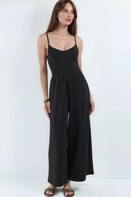 Modal Touch V-hals Lange Gebreide Jumpsuit