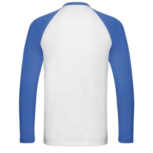 Fruit of the Loom Heren Valueweight Baseball T-shirt met lange mouwen (Wit/royaal blauw)