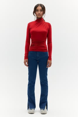 BENU Rode gedrapeerde blouse