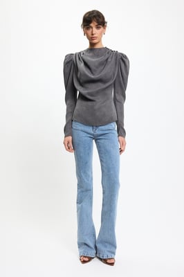 BENU Grijze blouse met knopen