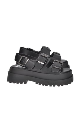Buffalo Pluto Ari Dames Zwarte Sandalen