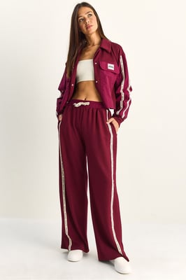 Gestreepte Mid Waist Twee-Delige Set met Zak