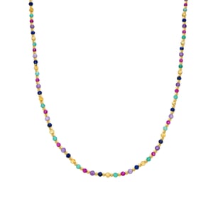 Luxenter Sterling Zilver 925 en Veelkleurig Kristal collier afgewerkt in 18k geelgoud - Shedi