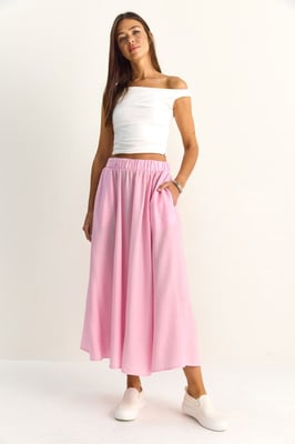 Hoge Taille A-Lijn Maxi Rok met Zakken