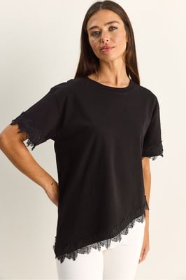 Overmaatse Crew Neck Katoenen T-Shirt