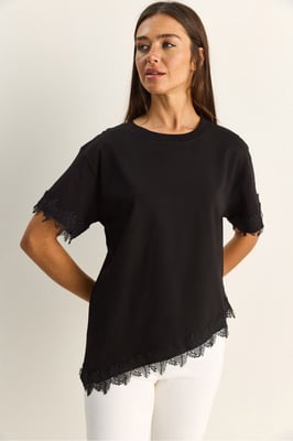 Overmaatse Crew Neck Katoenen T-Shirt