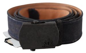 Ermanno Scervino Blauwe Leren Ratchet Buckle Riem