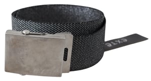 Exte Zwart Zilveren Metalen Geborstelde Gesp Taille Riem