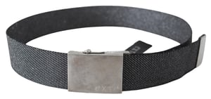 Exte Zwart Zilveren Metalen Geborstelde Gesp Taille Riem