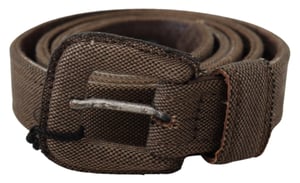 Costume National Bruin Leren Logo Gesp Tailleband