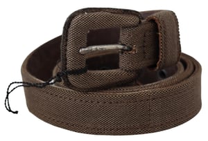 Costume National Bruin Leren Logo Gesp Tailleband