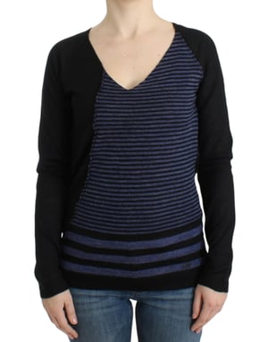 V-hals Gestreepte Brei Sweater