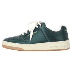 Saint Laurent SL/61 lage sneakers in groen satijn