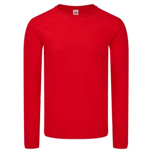 Fruit of the Loom Heren Iconic 150 Classic T-shirt met lange mouwen (Rood)