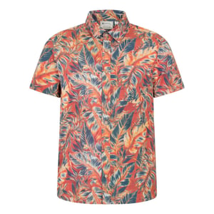 Mountain Warehouse Overhemd met korte mouwen voor heren Tropical Leaves (Helder oranje)