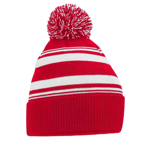 Beechfield Gestreepte muts (Klassiek rood)