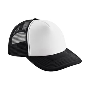 Beechfield Kinderen/Kinderen Vintage Snapback Trucker Cap (Zwart/Wit)
