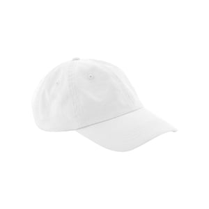 Beechfield Baseballpet met Paneel van Biologisch Katoen (Wit)