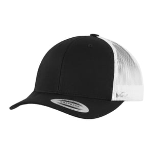 Flexfit Unisex Retro Trucker Cap voor volwassenen (Zwart/Wit)