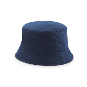 Beechfield Unisex omkeerbare emmerhoed voor volwassenen (Franse marine / Wit)