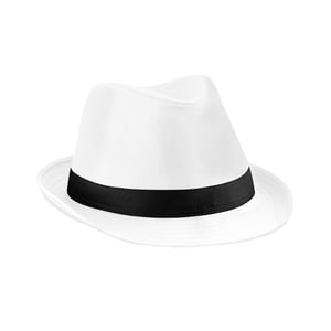 Beechfield Unisex Fedora Volwassenen (Wit/zwart)
