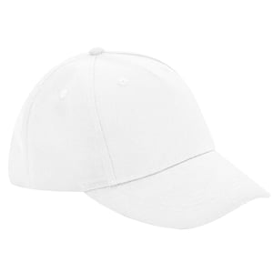 Beechfield 5 Panelen Biologisch Katoenen Baseball Cap (Wit)